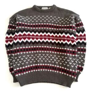 Vintage Club International, Fair Isle Grandpa Sweater Fisherman Core Sz Med